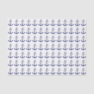 Papier Mousseline Ancre et corde nautiques