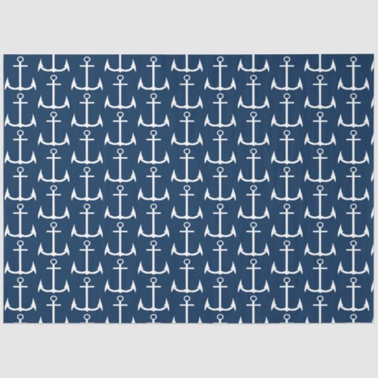 Papier Mousseline Ancre Marine Bleue Découpage (Recto)