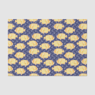 Papier Mousseline Ancre nautique et Motif de poissons tropicaux