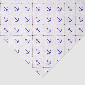 Papier Mousseline Ancres en rouge blanc bleu (Détail)