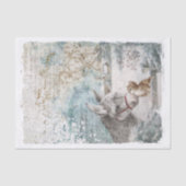 Papier Mousseline Âne de Noël Vintage avec chaton (Recto)