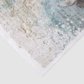 Papier Mousseline Âne de Noël Vintage avec chaton (Détail)