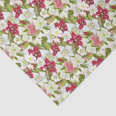 Papier Mousseline Anémones de Noël-Hellébores Fleuris Peints (Détail)