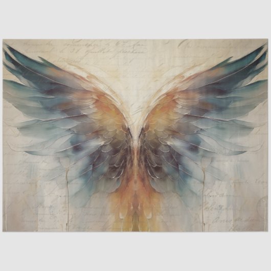 Papier Mousseline Ange Ailes 2 Ethérée Impressionnisme Abstrait (Recto)
