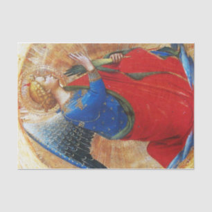 PAPIER MOUSSELINE ANGE EN ROUGE OR ET BLEU