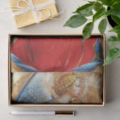 PAPIER MOUSSELINE ANGE EN ROUGE OR ET BLEU (Cadeau)