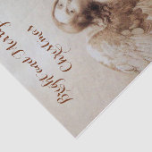 Papier Mousseline ANGE JOUER LYRA SUR LES NUAGES sépia brun (Détail)