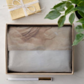 Papier Mousseline ANGE JOUER LYRA SUR LES NUAGES sépia brun (Cadeau)