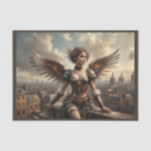 Papier Mousseline Ange Steampunk dans le paysage victorien (Recto)