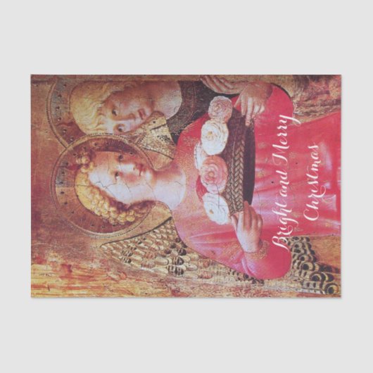 PAPIER MOUSSELINE ANGEL AVEC ROSES ET ARCHANGEL GABRIEL (Recto)