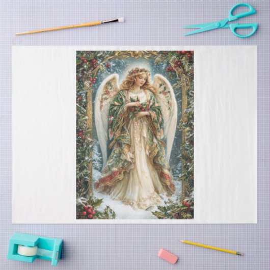 Papier Mousseline Angel de Noël complexe (Artisanat)