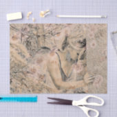 Papier Mousseline Angel Elegant Boho Floral Antique Sepia (Artisanat)