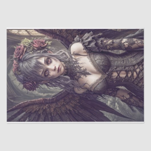 Papier Mousseline Angel gothique : Chantal - Découpage - (Recto)