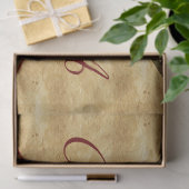 Papier Mousseline ANGEL HEART RED WAX SEAL PARCHMENT Monogramme (Cadeau)