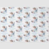 Papier Mousseline Angel Surveillant Baby Boy Baptism (Recto)