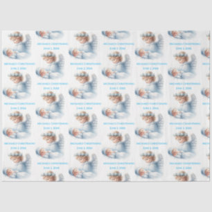 Papier Mousseline Angel Surveillant Baby Boy Baptism