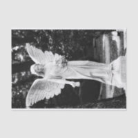 Angel tenant des fleurs noir et blanc photo