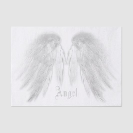 Papier Mousseline ANGEL WINGS White Nom personnalisé (Recto)