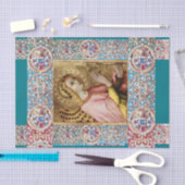 PAPIER MOUSSELINE ANGÉLE DE L'ANNONCIATION, GÈMES BLEUS ROUGES, BIJO (Artisanat)