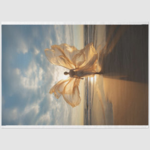 Papier Mousseline Angelic Angel marcher sur la plage Découpage
