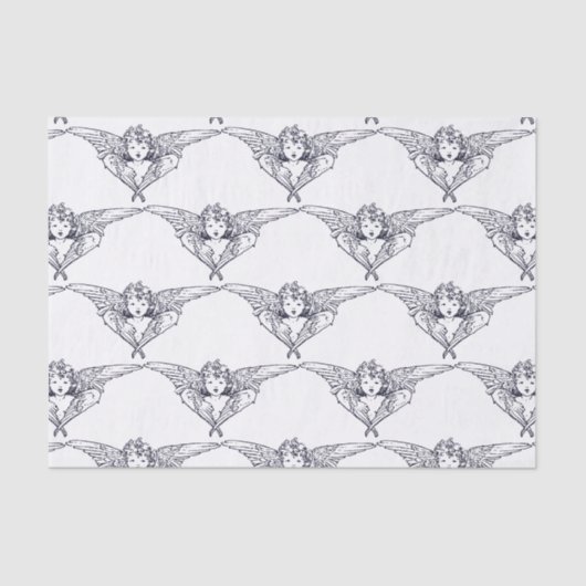 PAPIER MOUSSELINE ANGELS EN BLEUS ET BLANC (Recto)