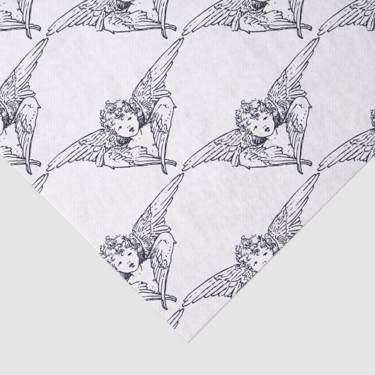 PAPIER MOUSSELINE ANGELS EN BLEUS ET BLANC (Détail)