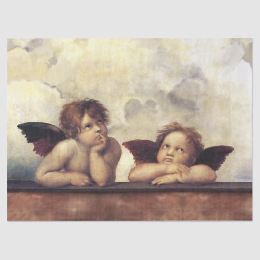 Papier Mousseline ANGES / Cherubs ailés, Nuages Raffaello Sanzio (Recto)