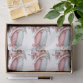 Papier Mousseline Anges de Noël dans le rose et le bleu (Cadeau)