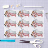 Papier Mousseline Anges de Noël dans le rose et le bleu (Artisanat)