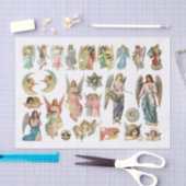 Papier Mousseline Anges de Noël Vintage (AI) (Artisanat)