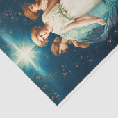 Papier Mousseline Anges, Etoiles, Femmes, Noël Lune Religieux (Détail)