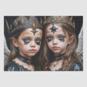 Papier Mousseline Anges gothiques pour bébés : Melissa et Adele - Dé (Recto)