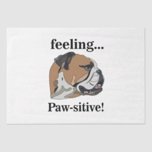 Papier Mousseline Anglais Bulldog se sentant Pawsitive Pet Anniversa