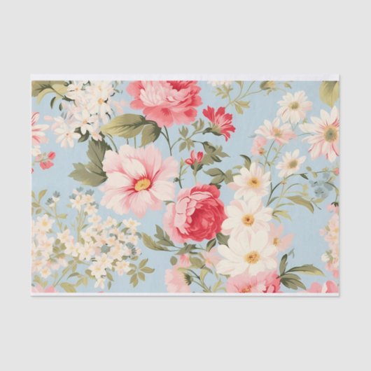 Papier Mousseline Anglais Campagne Flower Gardens Tissue Paper (Recto)