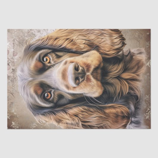 Papier Mousseline Anglais Cocker Spaniel Chien (Recto)