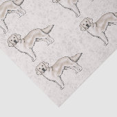 Papier Mousseline Anglais Cream Golden Retriever Chien Motif d'impre (Détail)