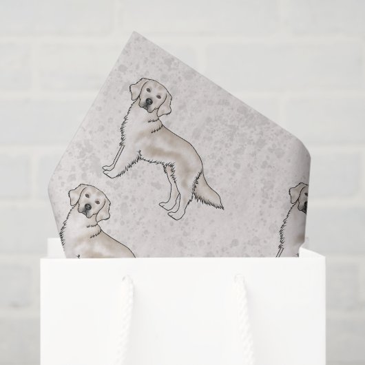 Papier Mousseline Anglais Cream Golden Retriever Chien Motif d'impre (Sac cadeau)