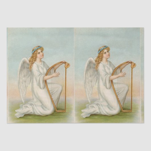 Papier Mousseline Angle avec papier de tissus de harpe (Recto)