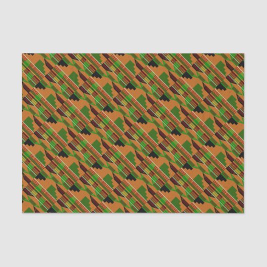 Papier Mousseline Angle Kente K01 africain classique (Recto)