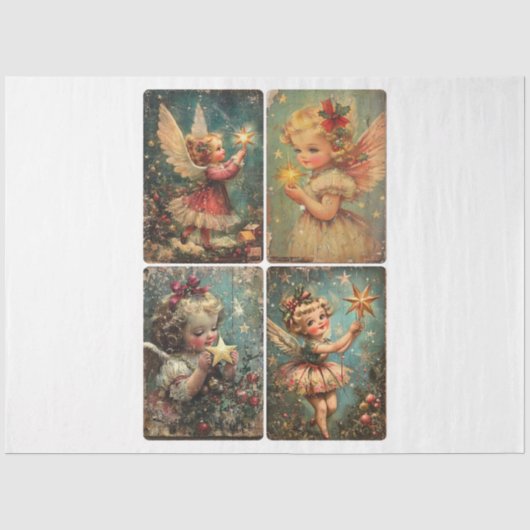 Papier Mousseline Angles vintages d'amour (Recto)