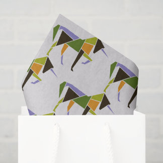 Papier Mousseline Animal abstrait moderne de Tangram de licorne