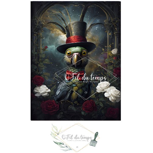 Papier Mousseline Animal drôle avec papier de découpage Casquette.