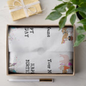 Papier Mousseline Animaux - Animaux à l'anniversaire Nom de la fête (Cadeau)