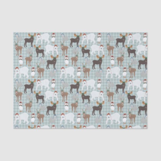 Papier Mousseline Animaux arctiques en hiver Noël Casquette (Recto)