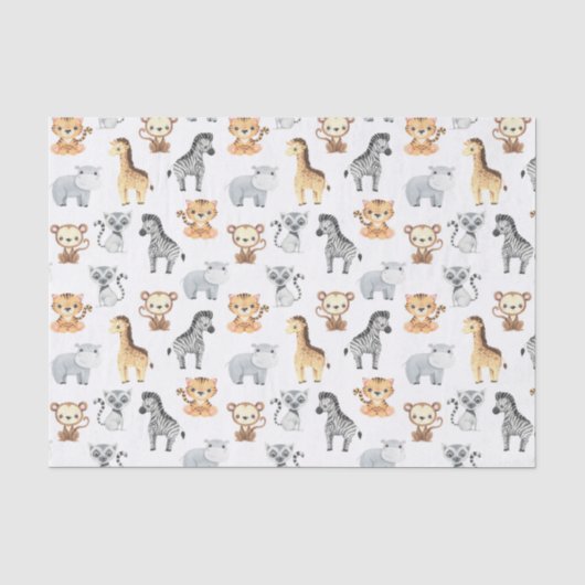 Papier Mousseline Animaux Bébés Mignons (Recto)
