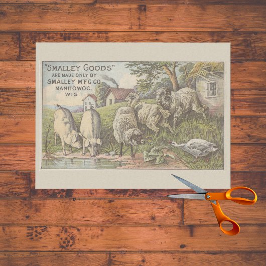 Papier Mousseline Animaux de ferme Pond et Ephemera Découpage