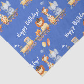 Papier Mousseline Animaux de fête en train Kid Jungle Joyeux anniver (Détail)