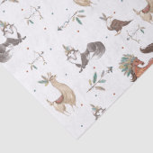 Papier Mousseline Animaux de forêt tribaux Teepee Feathes Decoupage (Détail)