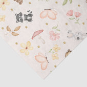 Papier Mousseline Animaux de la forêt en aquarelle crème (Détail)