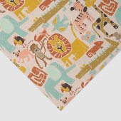 Papier Mousseline Animaux de la jungle rétro mignonés (Détail)